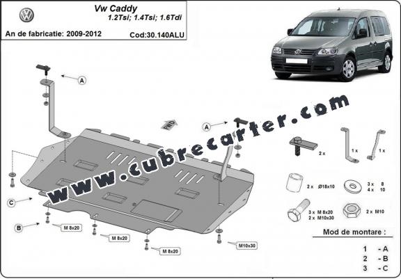 Cubre carter aluminio Volkswagen Caddy