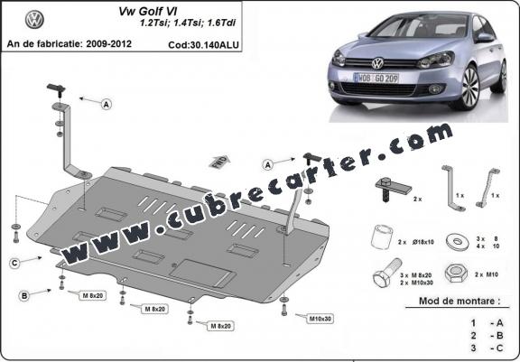 Cubre carter aluminio VW Golf 6