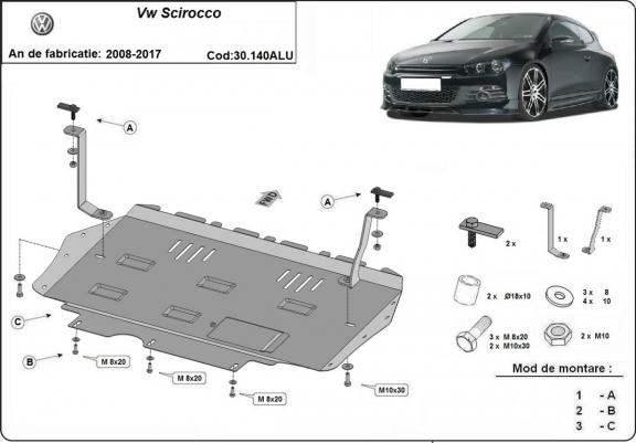 Cubre carter de aluminio Volkswagen Scirocco