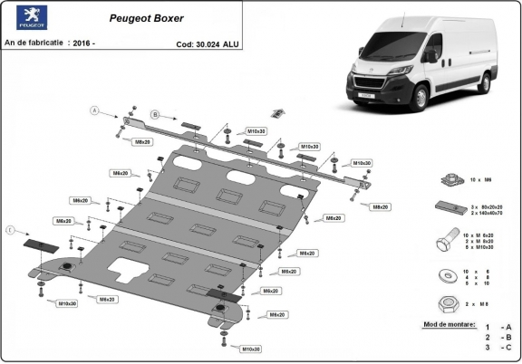 Cubre carter de aluminio Peugeot Boxer