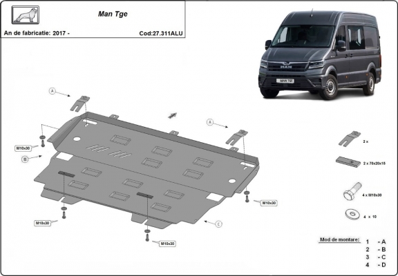 Cubre carter de aluminio MAN Tge