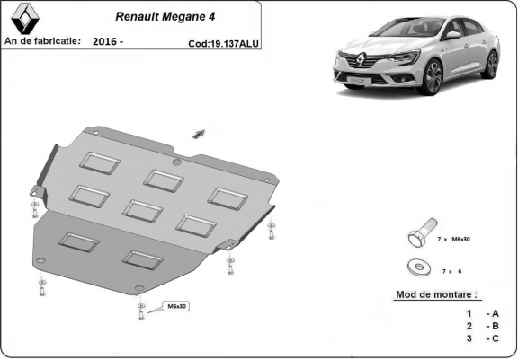Cubre carter de aluminio Renault Megane IV