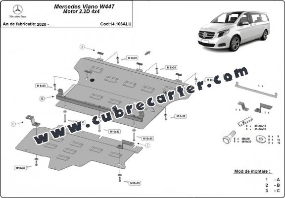 Cubre carter aluminio Mercedes Viano W447