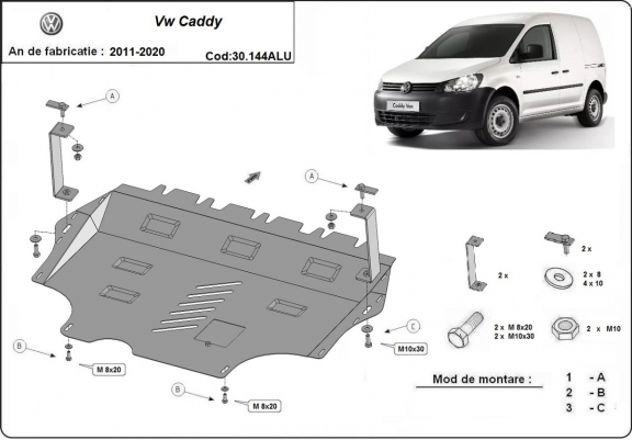 Cubre carter de aluminio VW Caddy