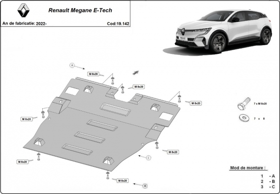 Cubre carter metalico Renault Megane E-Tech