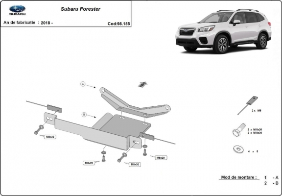 Protector del diferencial trasero Subaru Forester