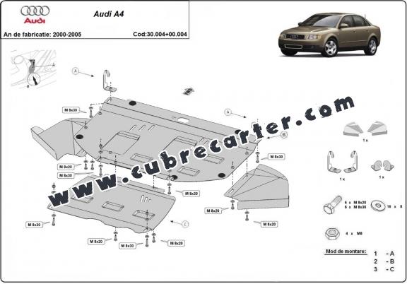 Cubre carter metalico Audi A4 B6 - paquete promocional - diesel