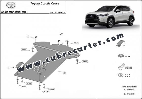 Protector / candado de catalizador de aluminio para Toyota Corolla Cross