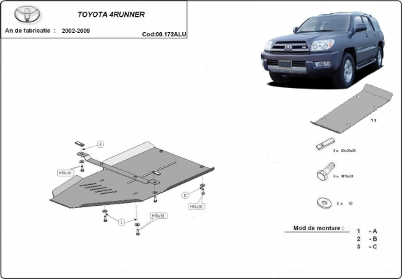 Protector de aluminio de la caja de cambios Toyota 4Runner