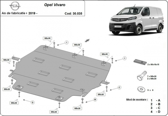 Cubre carter metalico Opel Vivaro C