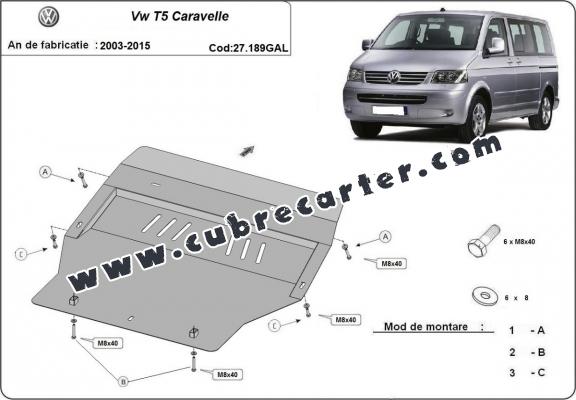 Cubre carter de acero galvanizado Volkswagen Transporter T5 Caravelle