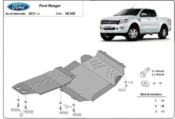 Cubre carter metalico Ford Ranger