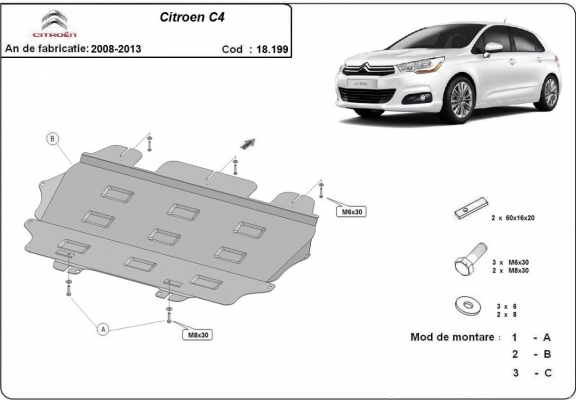 Cubre carter metalico Citroen C4