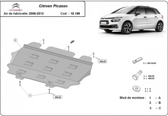 Cubre carter metalico Citroen C4 Picasso