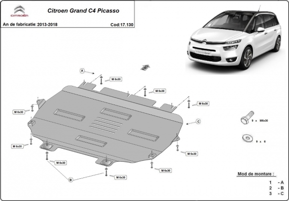 Cubre carter metalico Citroen Grand C4 Picasso