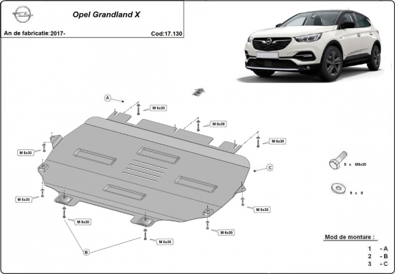 Cubre carter metalico Opel Grandland X