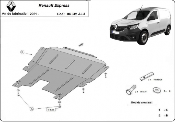 Cubre carter de aluminio Renault Express