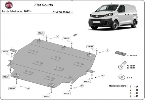 Cubre carter de aluminio Fiat Scudo