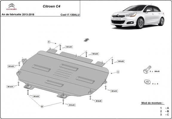 Cubre carter de aluminio Citroen C4
