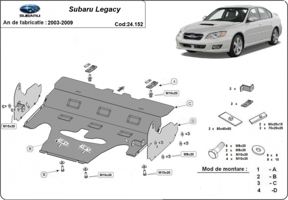 Cubre carter metalico Subaru Legacy IV