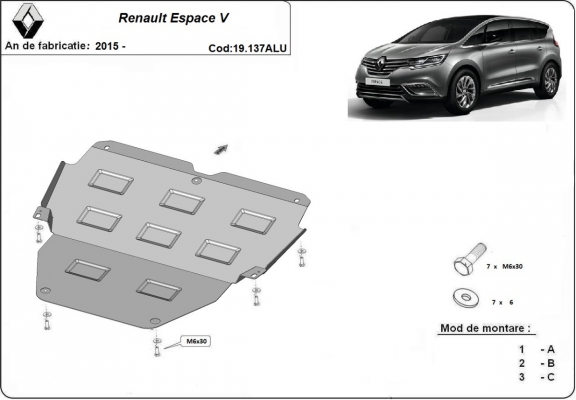 Cubre carter de aluminio Renault Espace