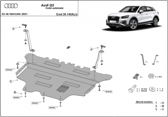 Cubre carter de aluminio Audi Q2