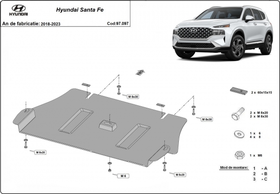 Proteccion para catalizador Hyundai Santa Fe