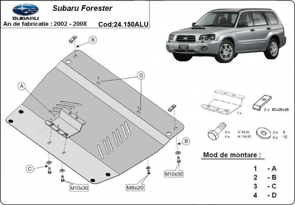 Cubre carter de aluminio Subaru Forester 2