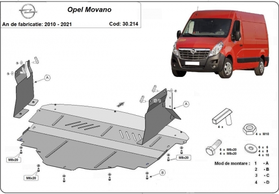 Cubre carter metalico Opel Movano B