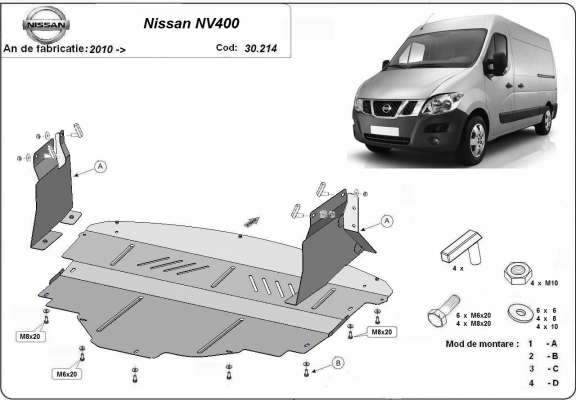 Cubre carter metalico Nissan NV400